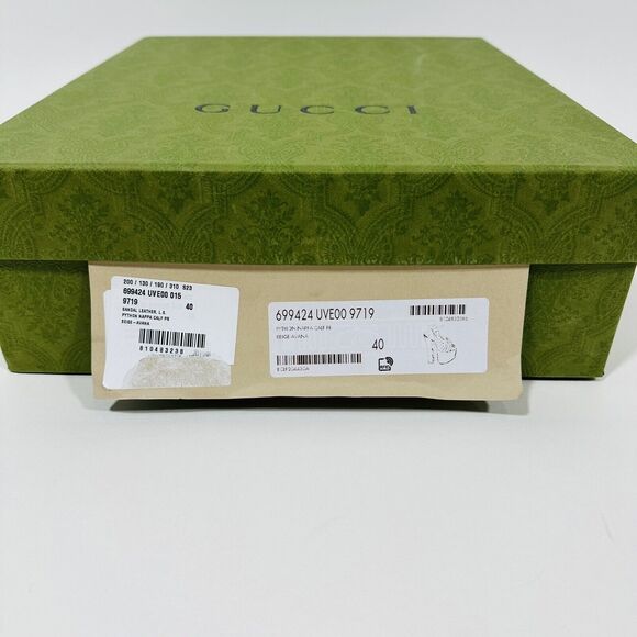 Gucci Keyla 40/ US 10 Platform Sandal Python Print Leather Beige Avana NIB - Picture 12 of 12